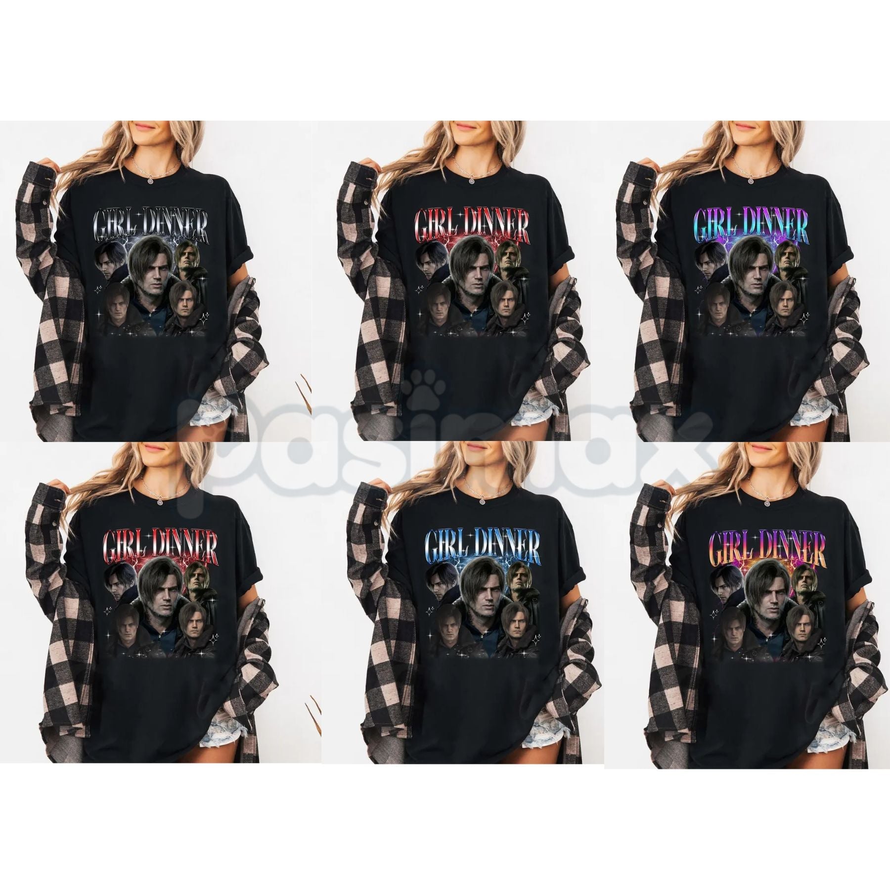 Leon S. Kennedy "Girl Dinner" T-Shirt - Resident Evil 9 Requiem Horror Graphic Tee, Premium 100% Cotton RE4 Remake Fan Gift, Survival Horror Meme Apparel, Soft Lived-In Heavyweight Leon Kennedy Top, Made in USA Gamer Aesthetic Shirt