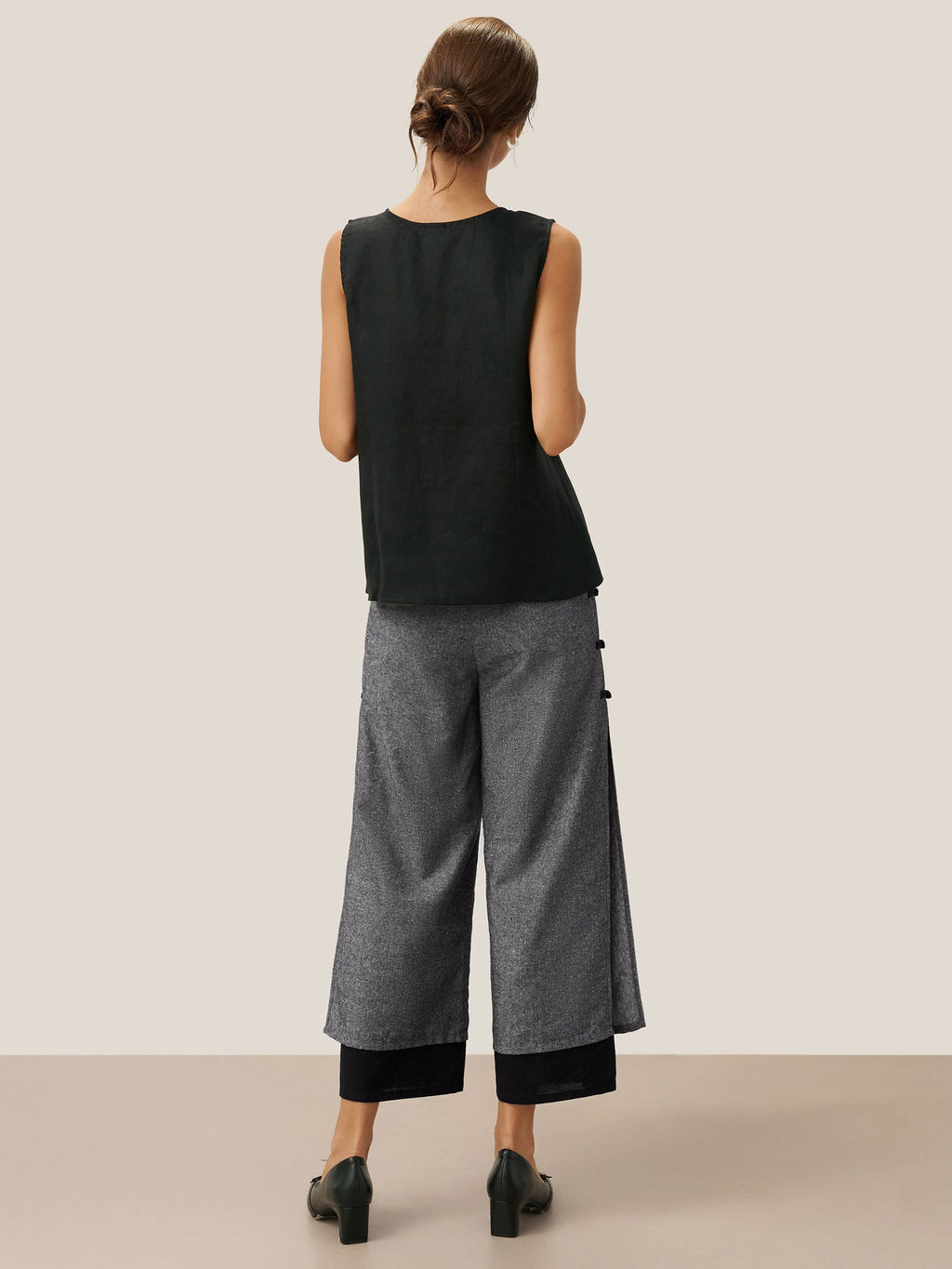 Linen Double Layer Handmade Capri Pants STELLA LINTICO