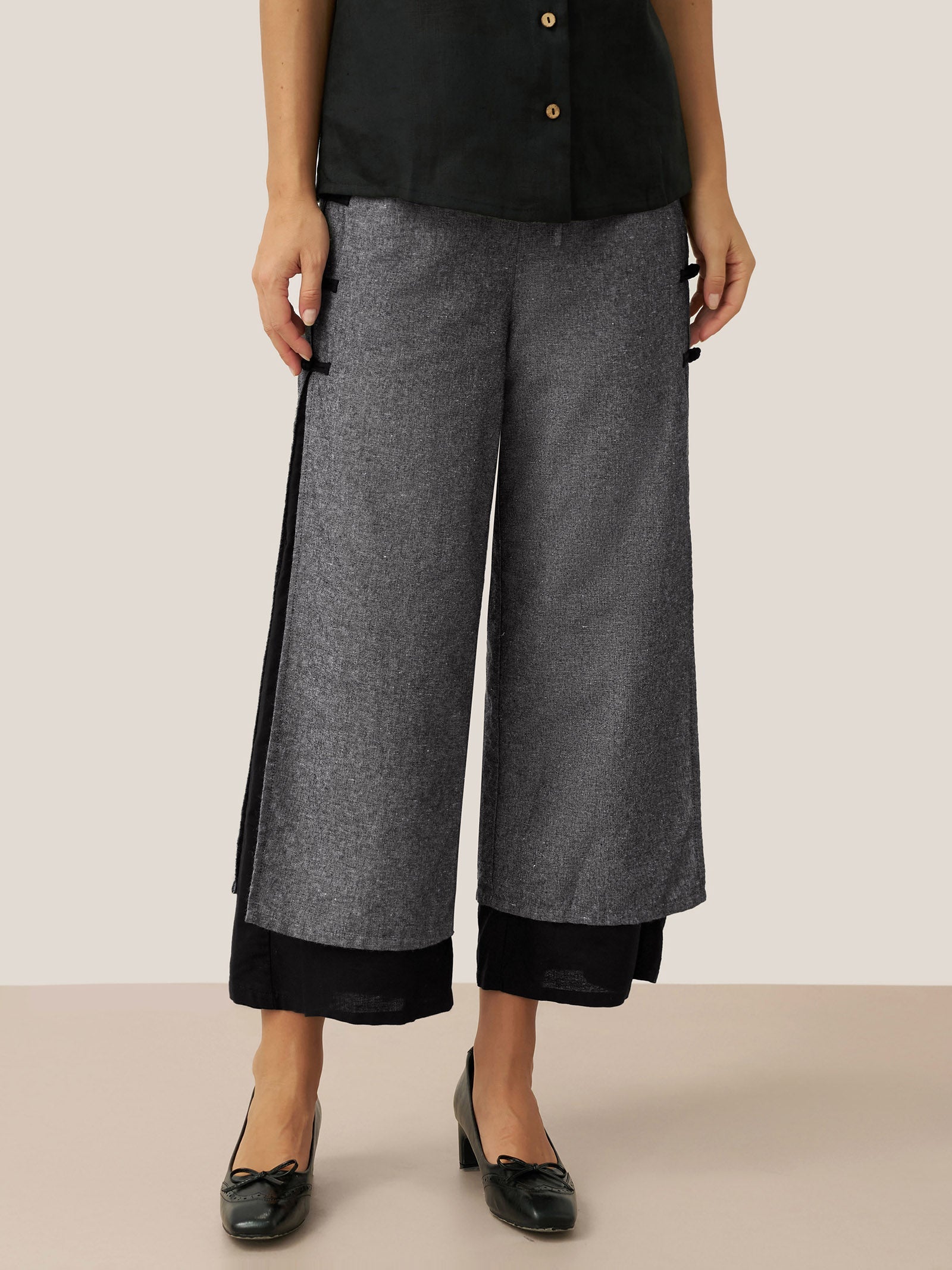 Linen Double Layer Handmade Capri Pants STELLA LINTICO