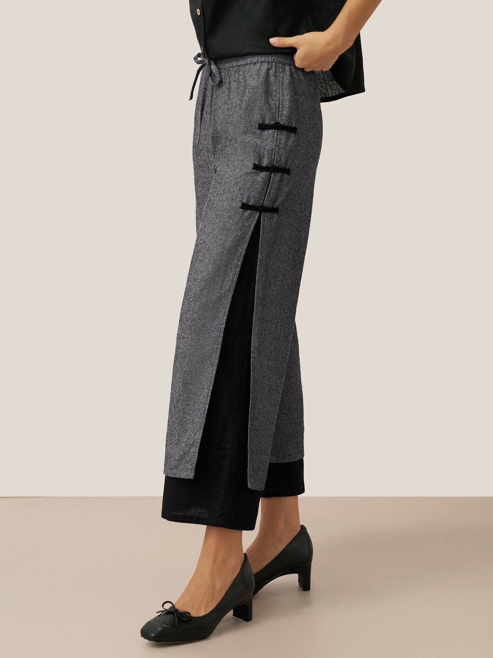 Linen Double Layer Handmade Capri Pants STELLA LINTICO