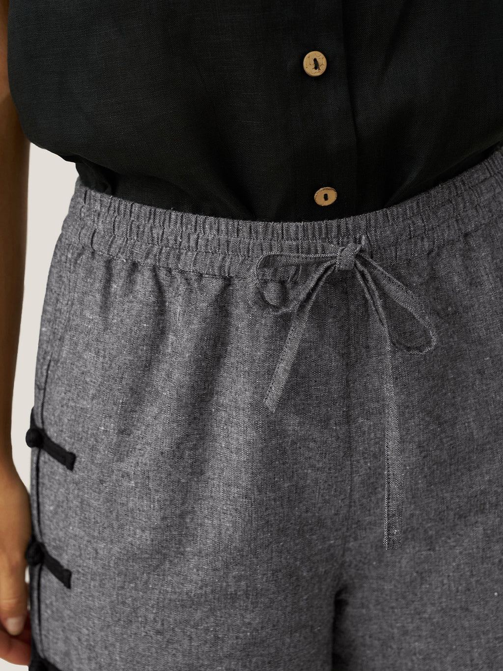 Linen Double Layer Handmade Capri Pants STELLA LINTICO