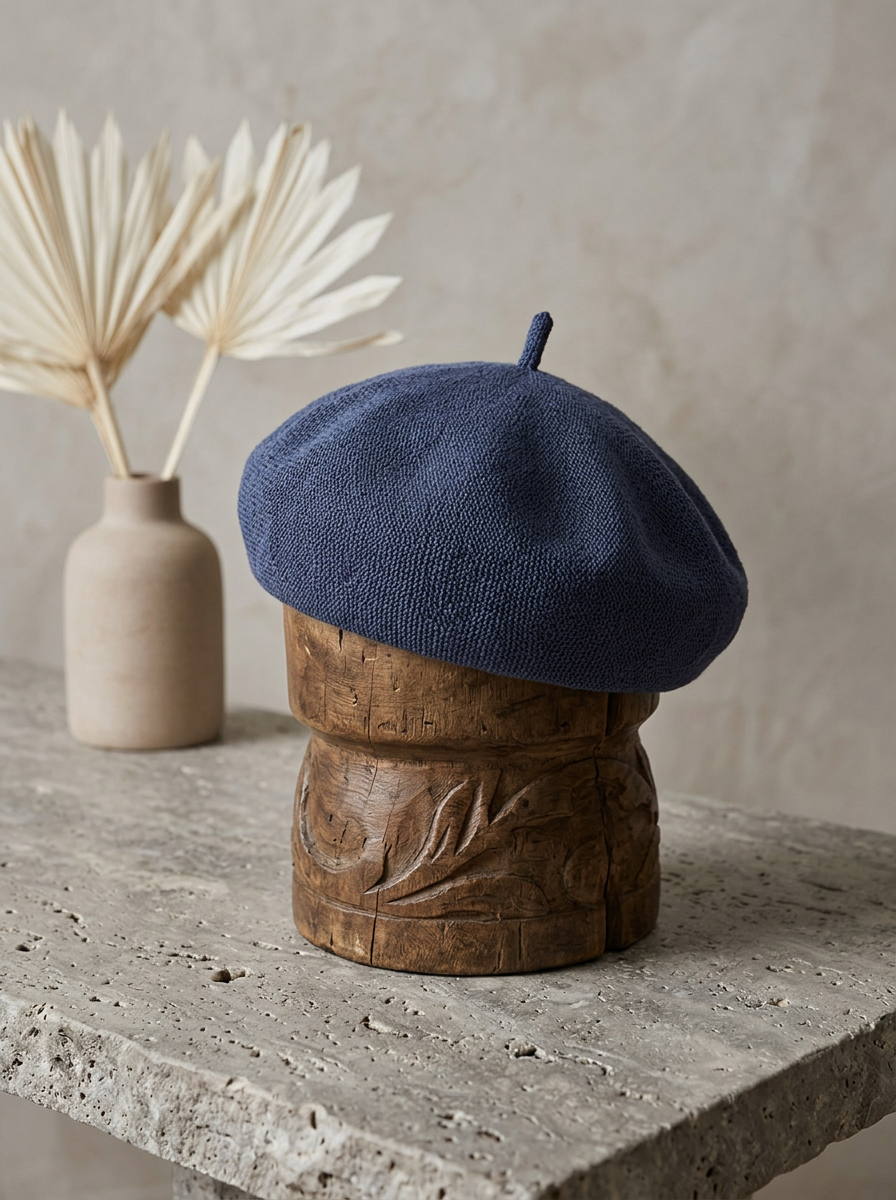 Linen Knit Beret Hat for Women Lightweight Breathable Summer Artist Cap LINTICO