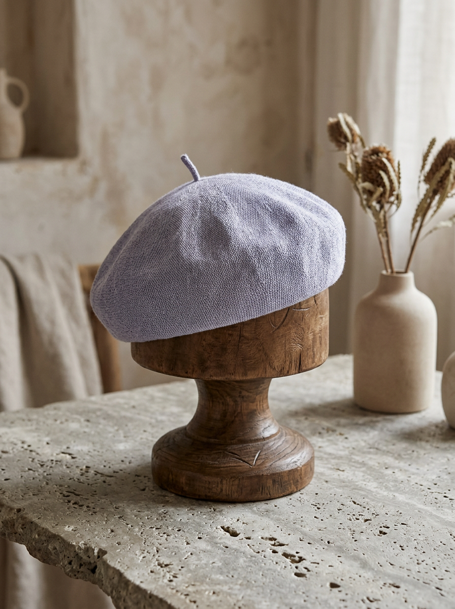 Linen Knit Beret Hat for Women Lightweight Breathable Summer Artist Cap LINTICO