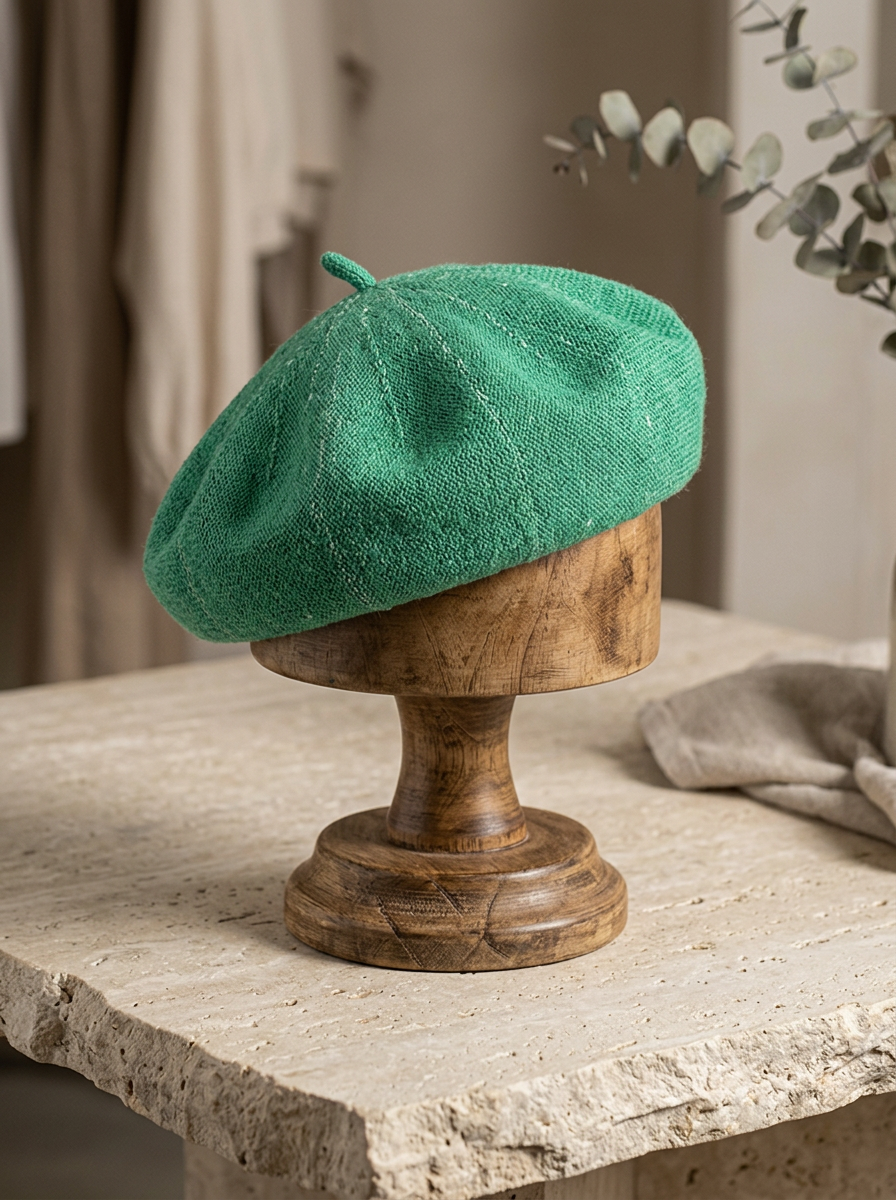Linen Knit Beret Hat for Women Lightweight Breathable Summer Artist Cap LINTICO