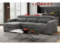Lucious Gray Double Slider Power Sectional Sofa w/ Storage LAF Chaise Ornate Furniture