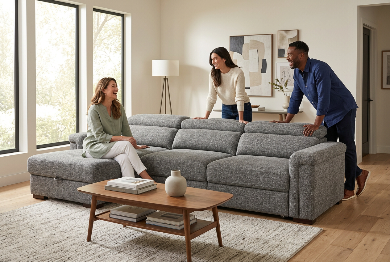 Lucious Gray Double Slider Power Sectional Sofa w/ Storage LAF Chaise Ornate Furniture