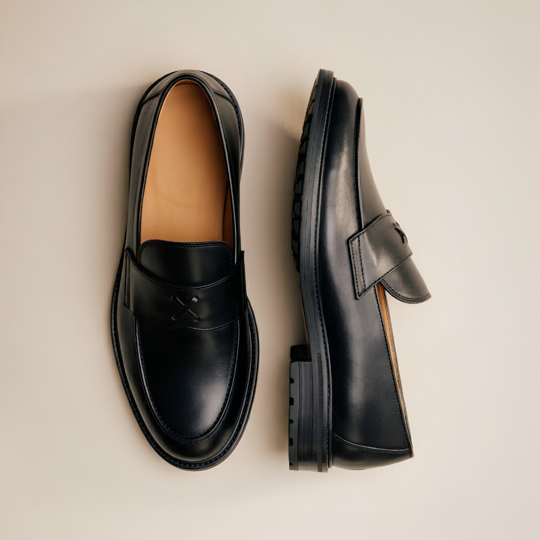 Men's Black Leather Lug Centesimo Del Toro Shoes