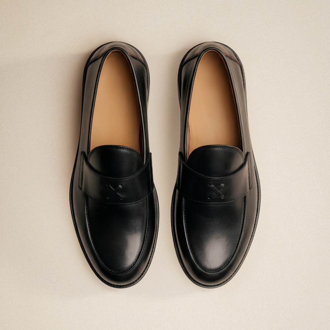 Men's Black Leather Lug Centesimo Del Toro Shoes
