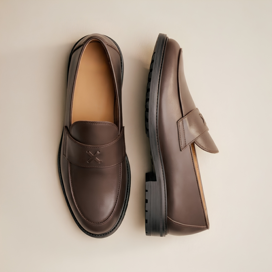 Men's Brown Leather Lug Centesimo Del Toro Shoes