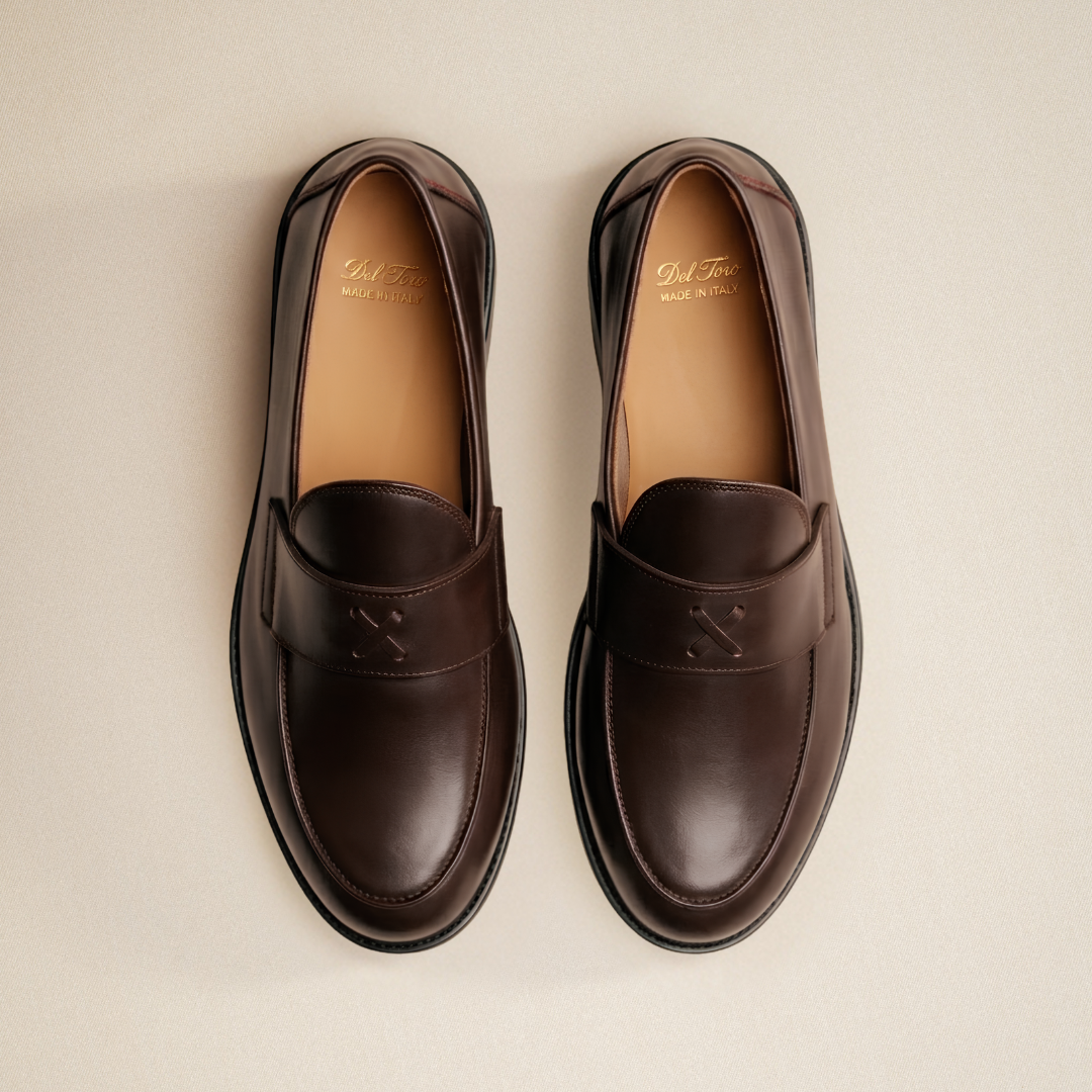 Men's Brown Leather Lug Centesimo Del Toro Shoes