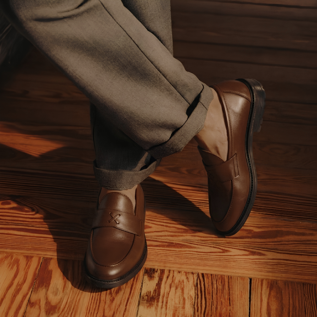 Men's Brown Leather Lug Centesimo Del Toro Shoes
