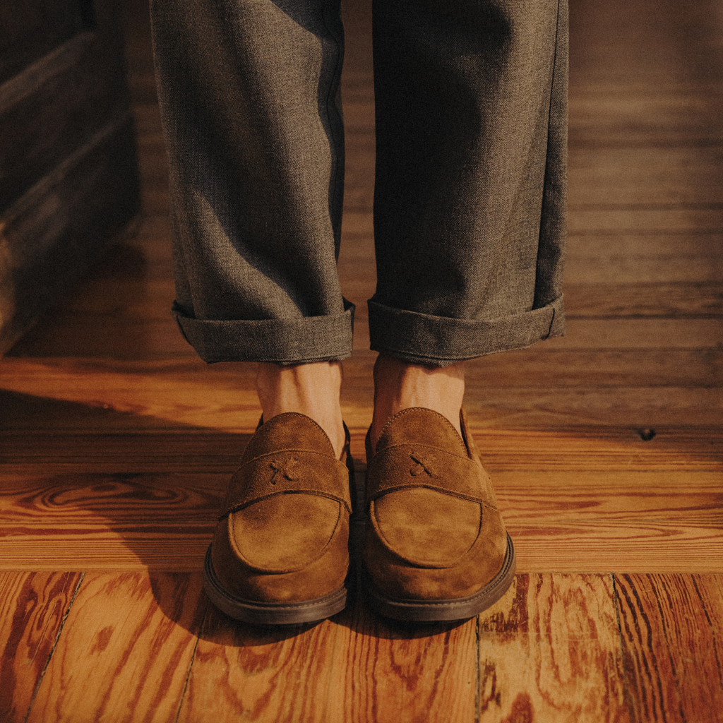Men's Brown Suede Lug Centesimo Del Toro Shoes