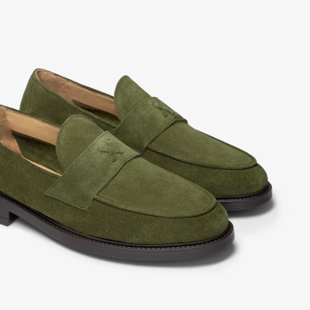 Men's Olive Suede Lug Centesimo Del Toro Shoes