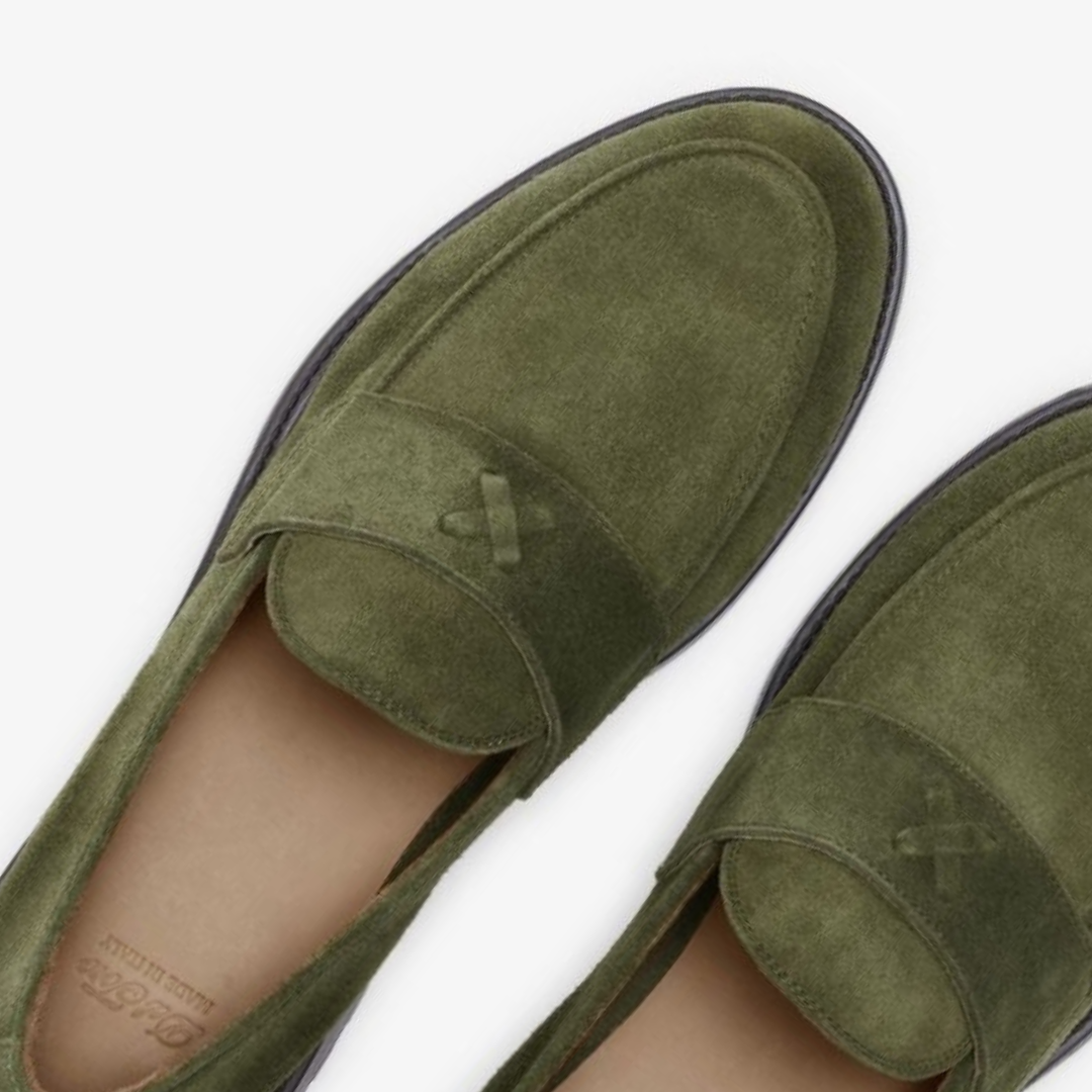 Men's Olive Suede Lug Centesimo Del Toro Shoes