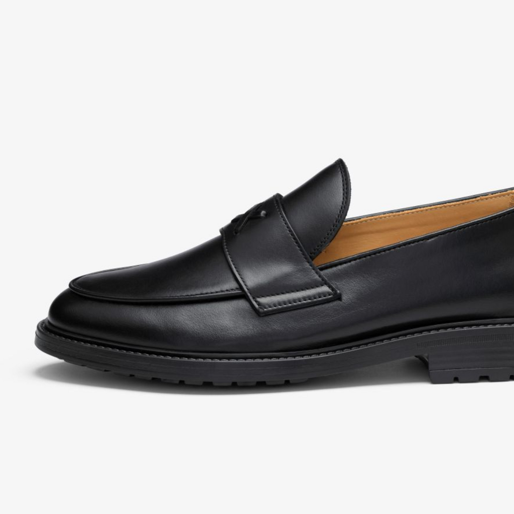 Men's Black Leather Lug Centesimo Del Toro Shoes