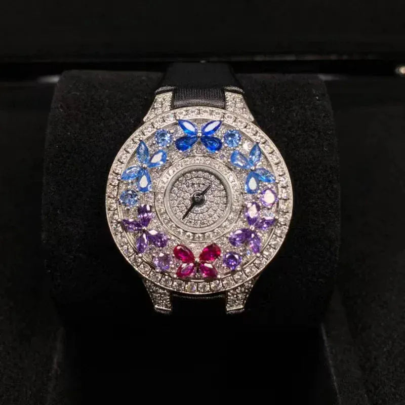 Luxury Colorful Women’s Quartz Watch | Elegant Jewel Bracelet Timepiece