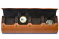 Luxury 4 Watch Travel Case | Full-Grain Cow Leather | Tawny Brown