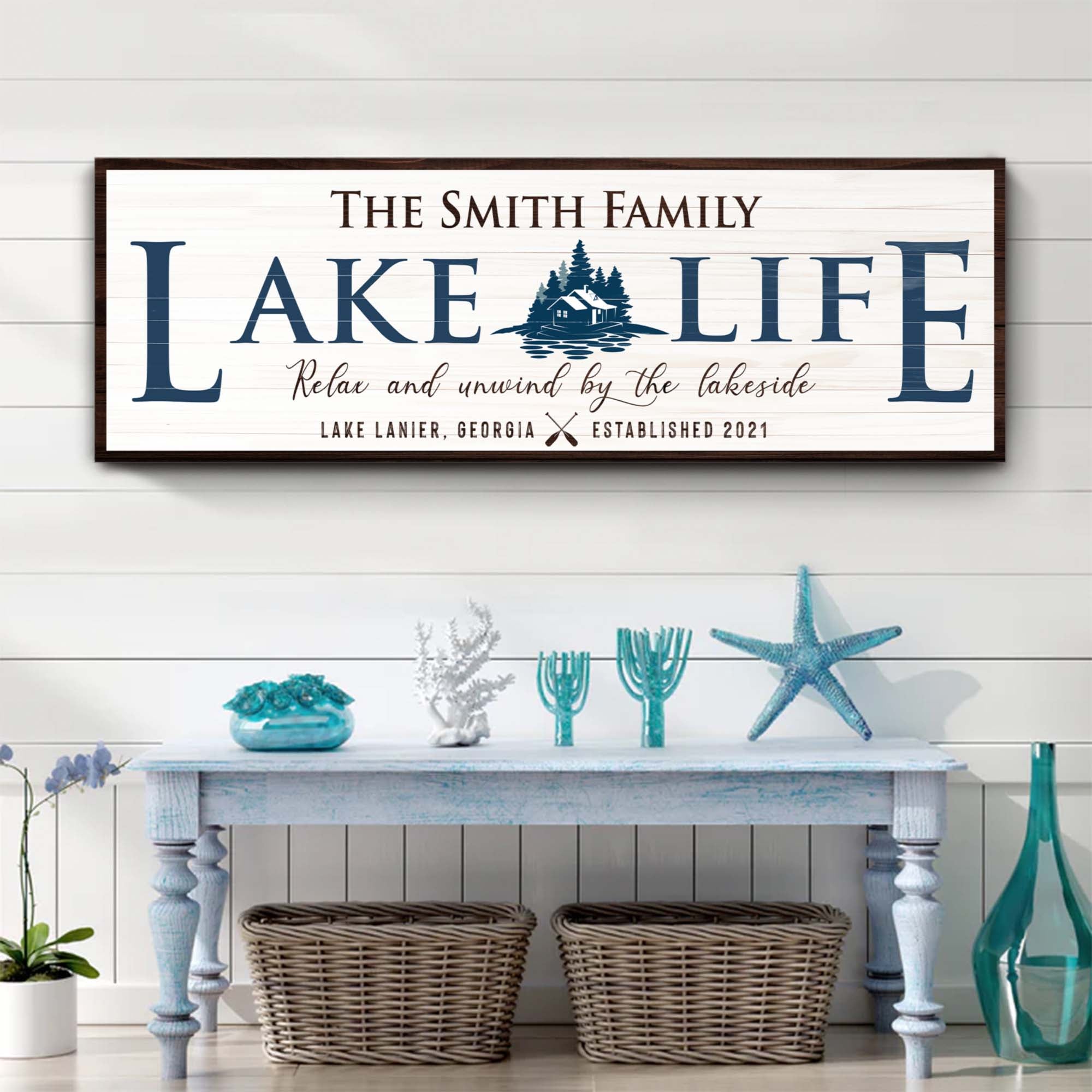 Personalized Lake Life Sign Tailored Canvases