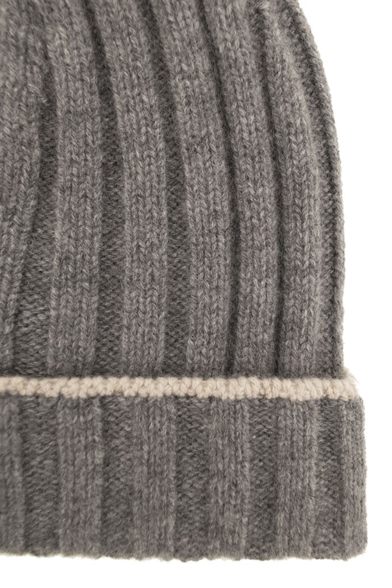 BRUNELLO CUCINELLI English Rib Cashmere Knit Beanie