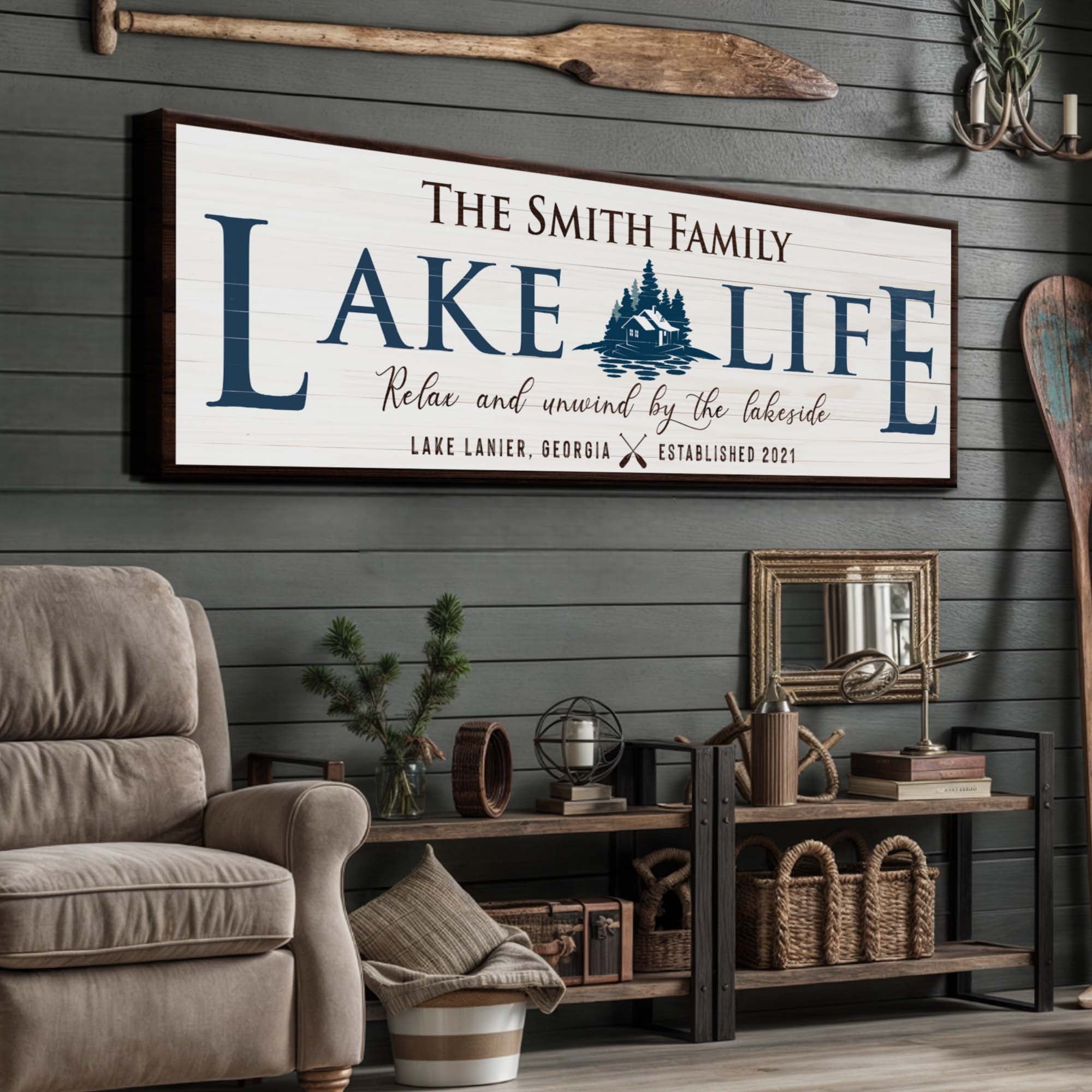 Personalized Lake Life Sign Tailored Canvases