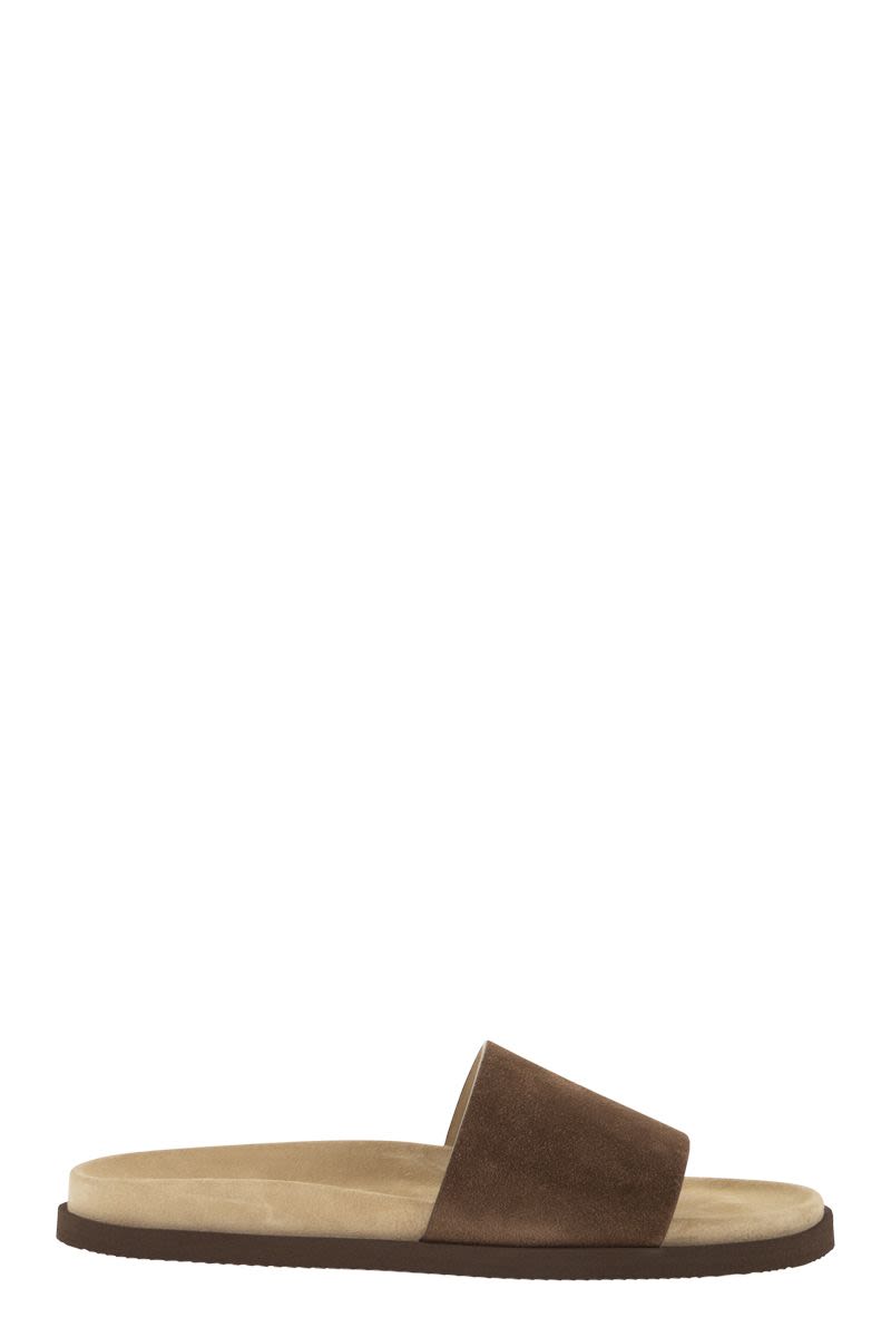 BRUNELLO CUCINELLI Flat Suede Sandals for Men Banlieue91