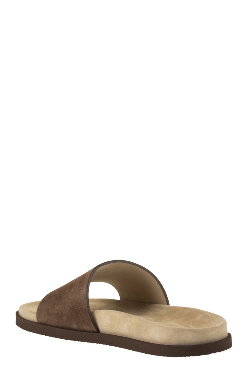 BRUNELLO CUCINELLI Flat Suede Sandals for Men Banlieue91