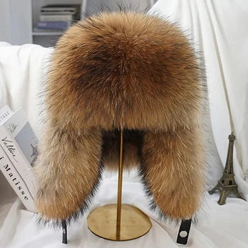 Men’s Real Silver Fox Fur Ushanka Hat BLAKESTORE-NG