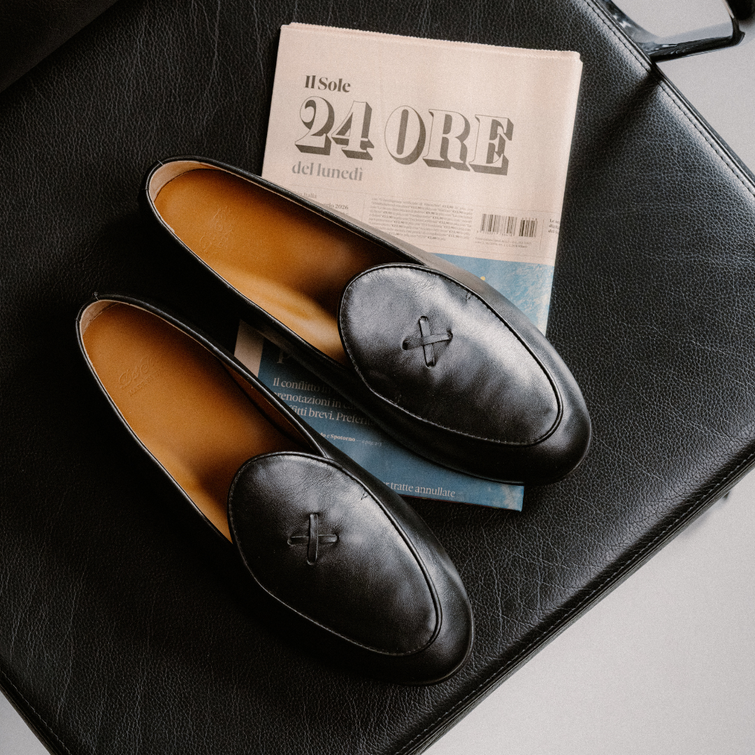 Men's Black Leather Milano Loafer Del Toro Shoes