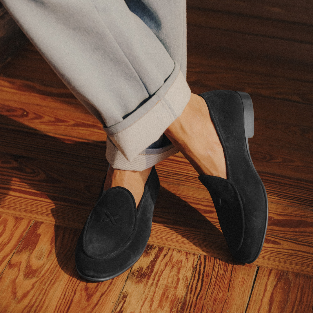 Men's Black Suede Milano Loafer Del Toro Shoes
