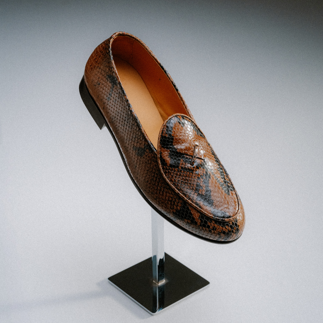 Men's Brown Snakeskin Milano Loafer Del Toro Shoes
