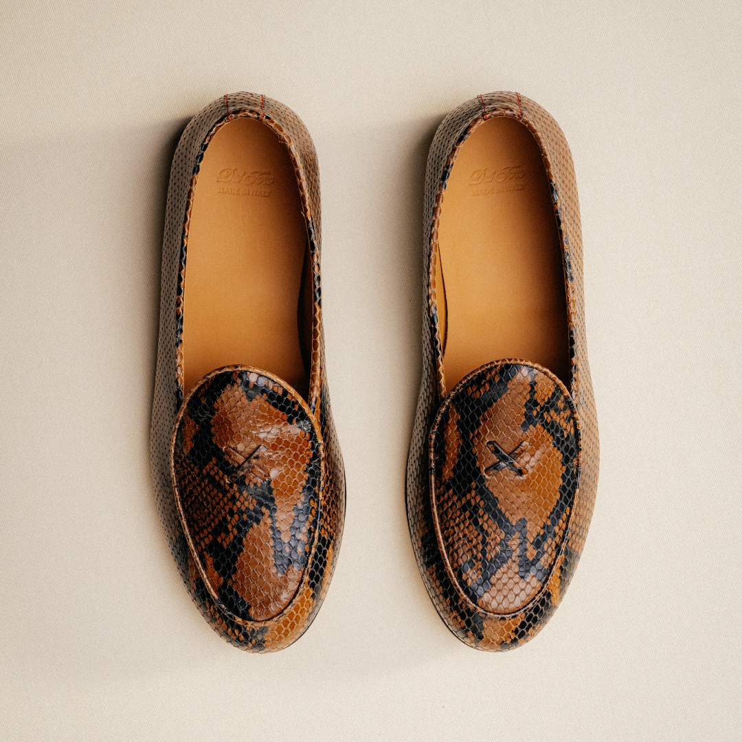 Men's Brown Snakeskin Milano Loafer Del Toro Shoes