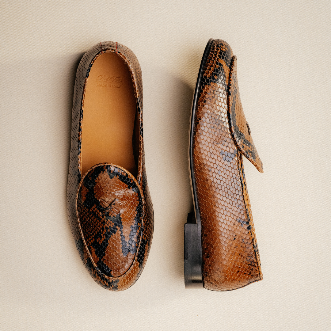 Men's Brown Snakeskin Milano Loafer Del Toro Shoes
