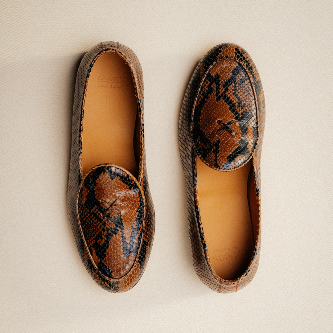 Men's Brown Snakeskin Milano Loafer Del Toro Shoes