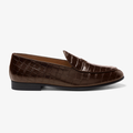Men's Dark Brown Full Croc Milano Loafer Del Toro Shoes