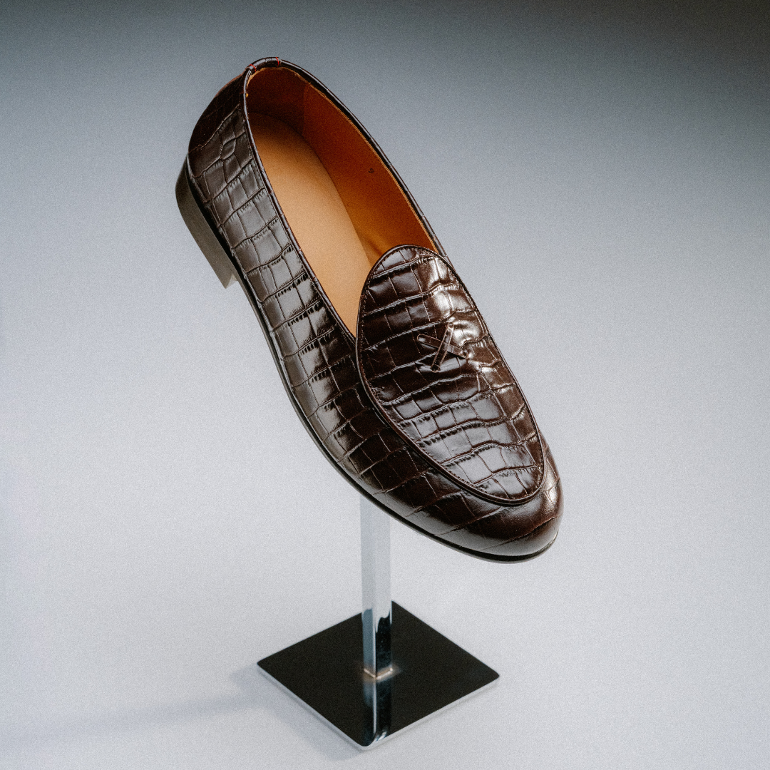 Men's Dark Brown Full Croc Milano Loafer Del Toro Shoes
