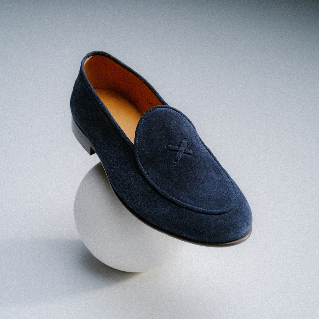 Men's Navy Suede Milano Loafer Del Toro Shoes