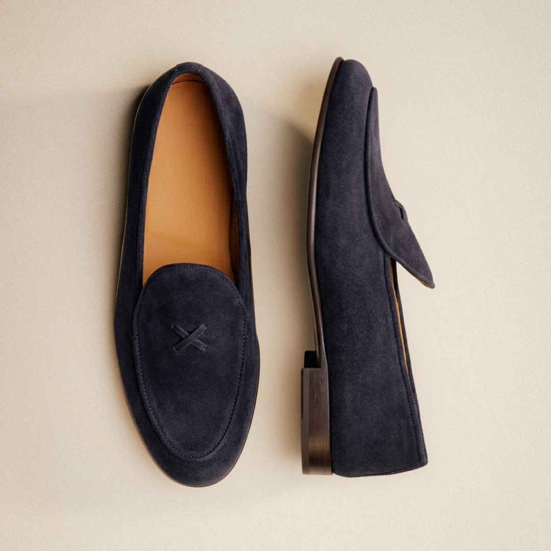 Men's Navy Suede Milano Loafer Del Toro Shoes