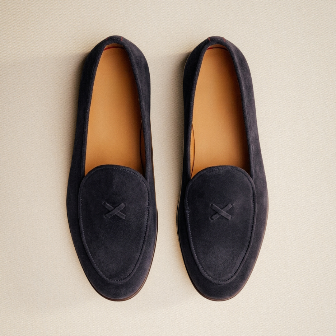 Men's Navy Suede Milano Loafer Del Toro Shoes