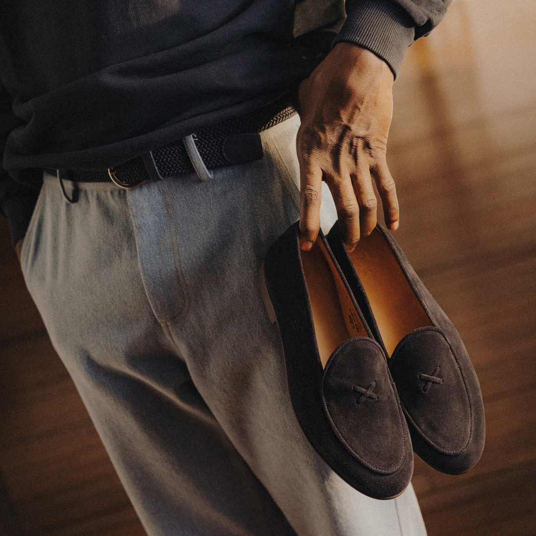 Men's Navy Suede Milano Loafer Del Toro Shoes