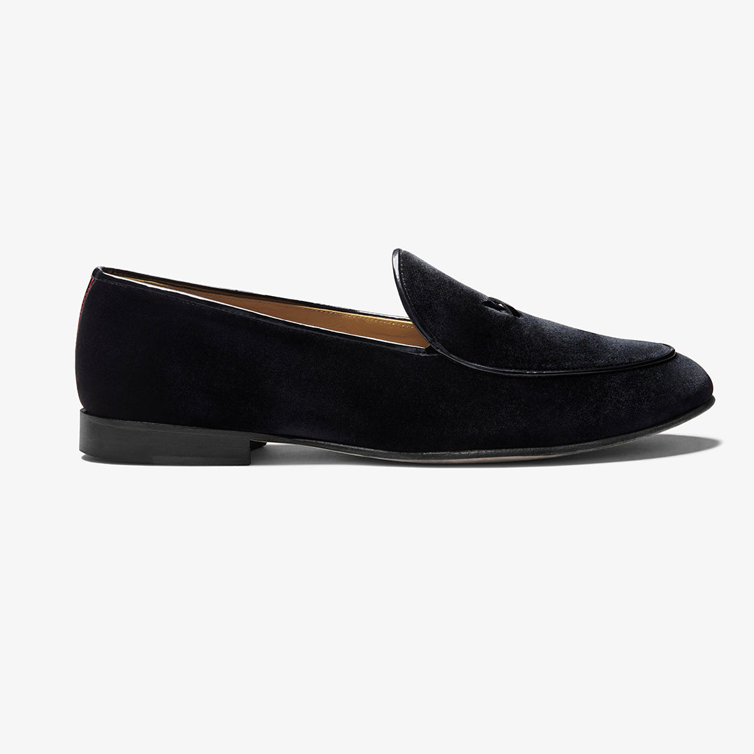 Men's Black Velvet Milano Loafer Del Toro Shoes