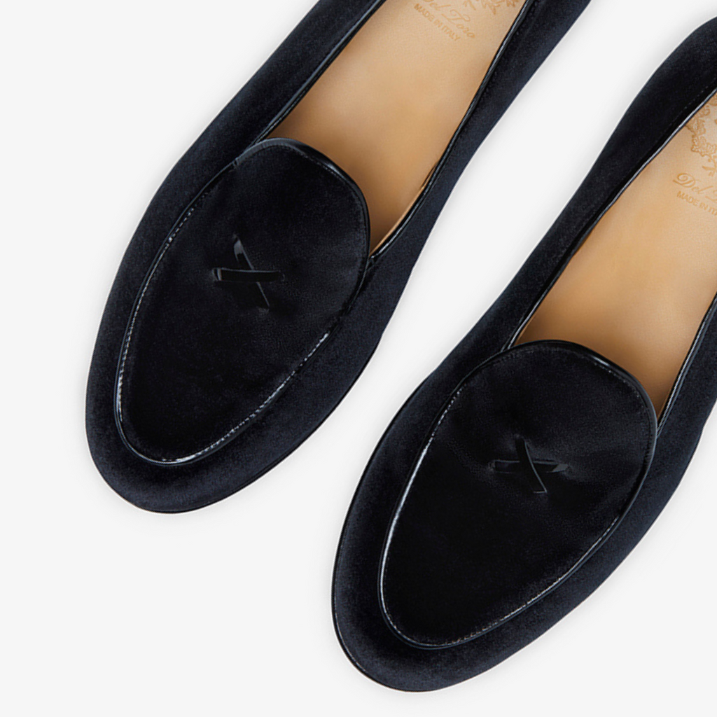 Men's Black Velvet Milano Loafer Del Toro Shoes