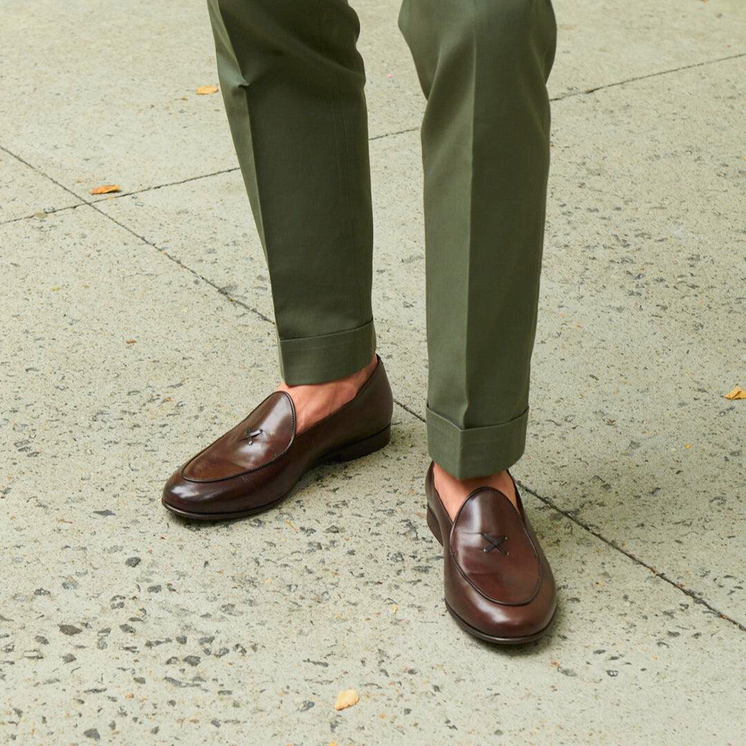 Men's Brown Leather Milano Loafer Del Toro Shoes