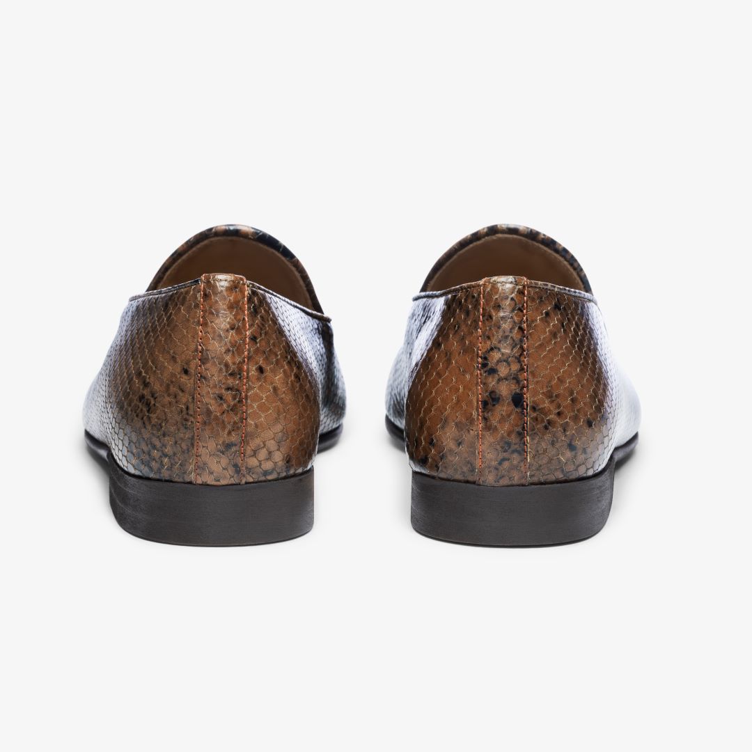 Men's Brown Snakeskin Milano Loafer Del Toro Shoes