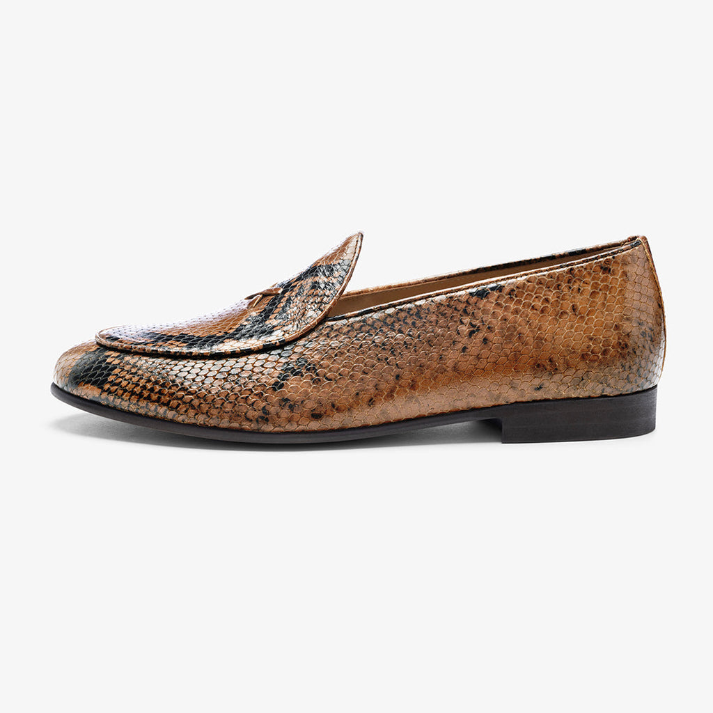Men's Brown Snakeskin Milano Loafer Del Toro Shoes