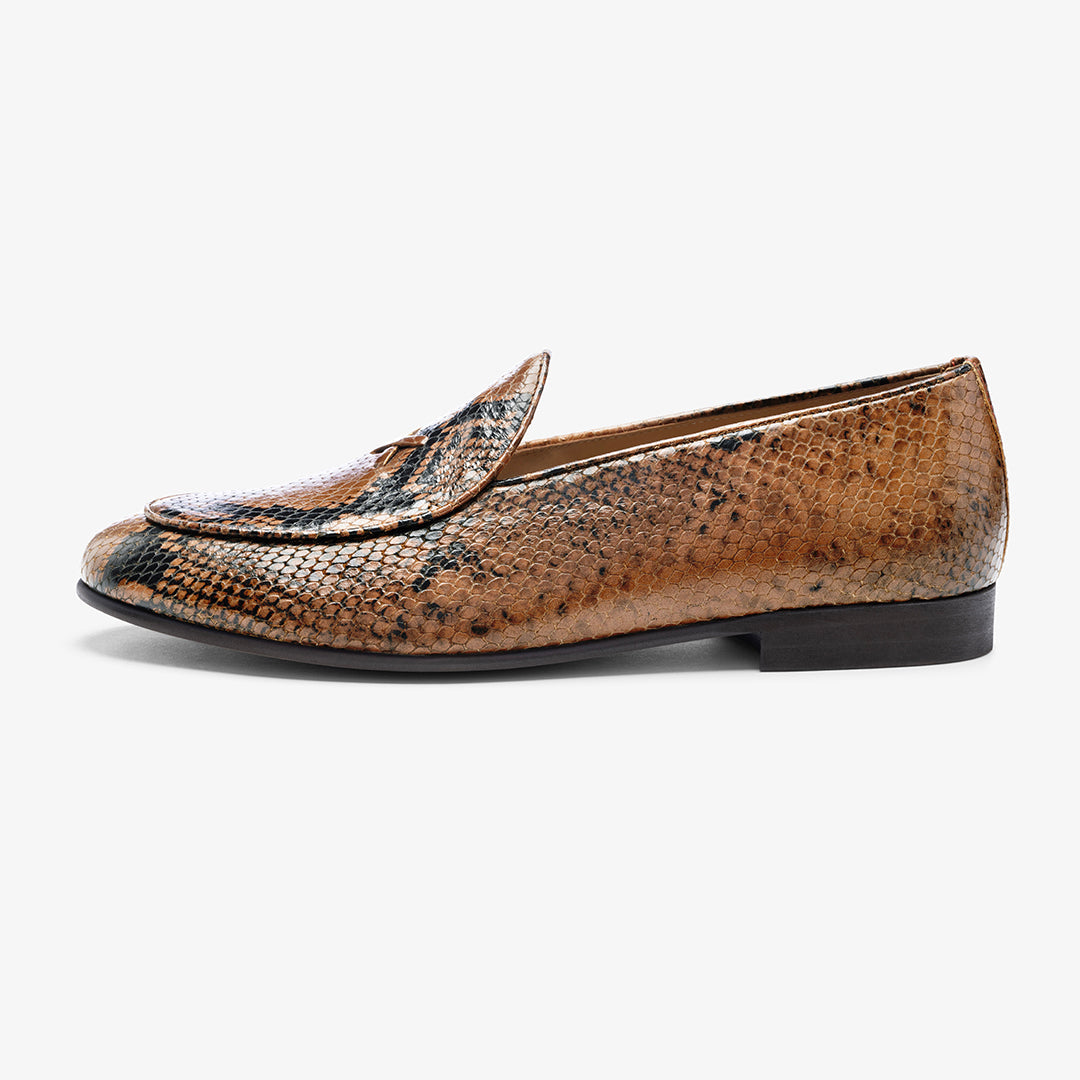 Men's Brown Snakeskin Milano Loafer Del Toro Shoes