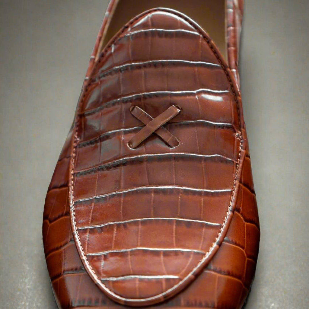 Men's Cognac Full Croc Milano Loafer Del Toro Shoes