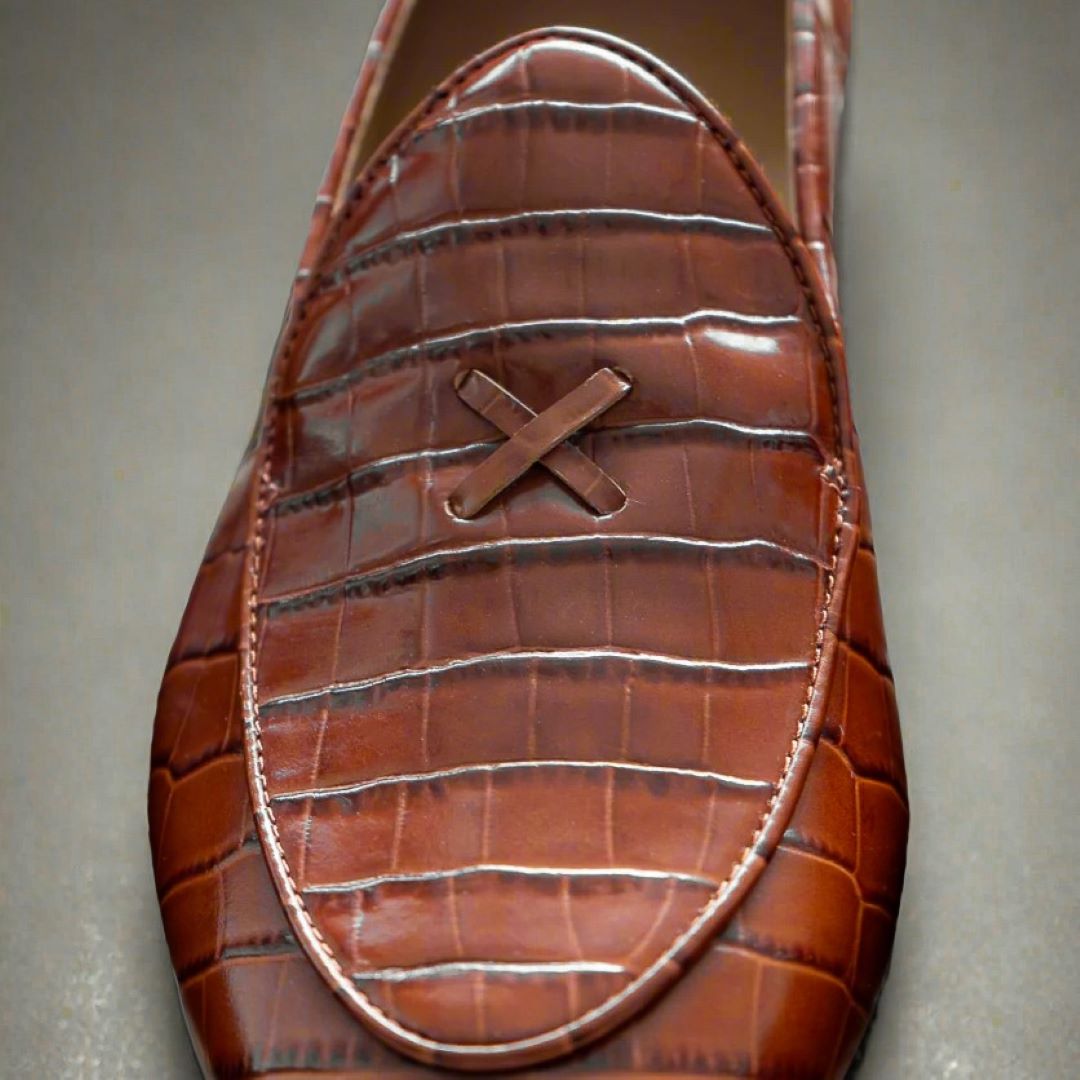 Men's Cognac Full Croc Milano Loafer Del Toro Shoes