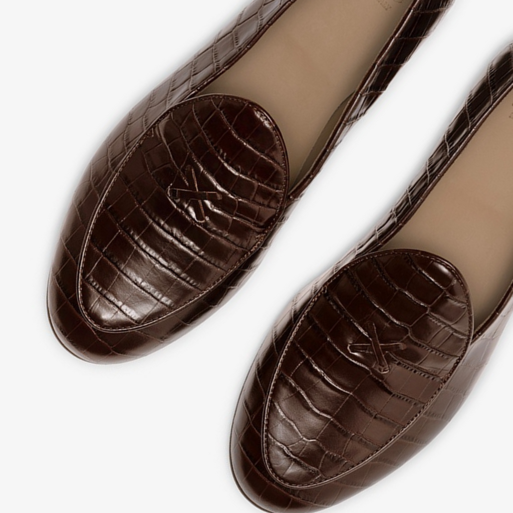 Men's Dark Brown Full Croc Milano Loafer Del Toro Shoes