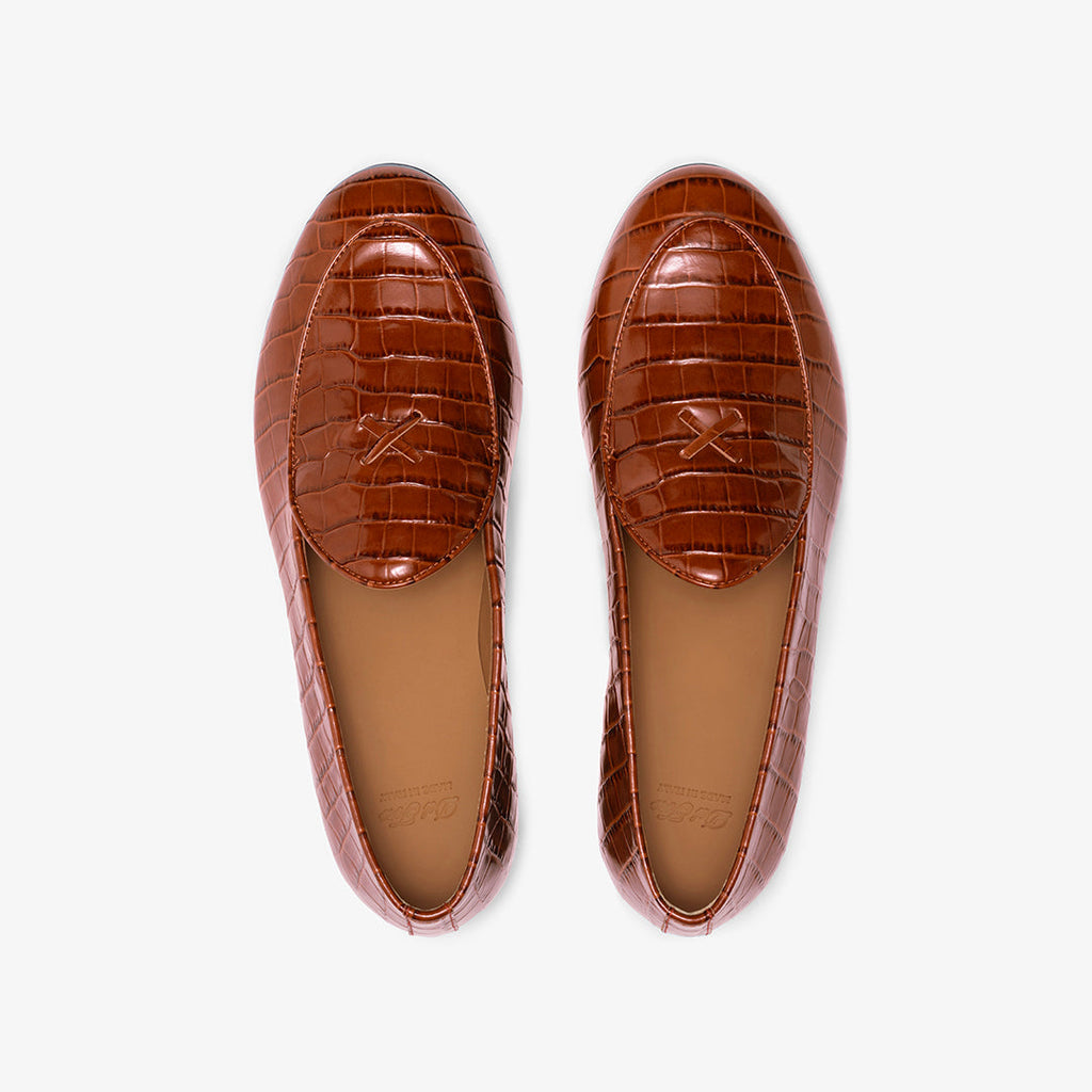 Men's Cognac Full Croc Milano Loafer Del Toro Shoes