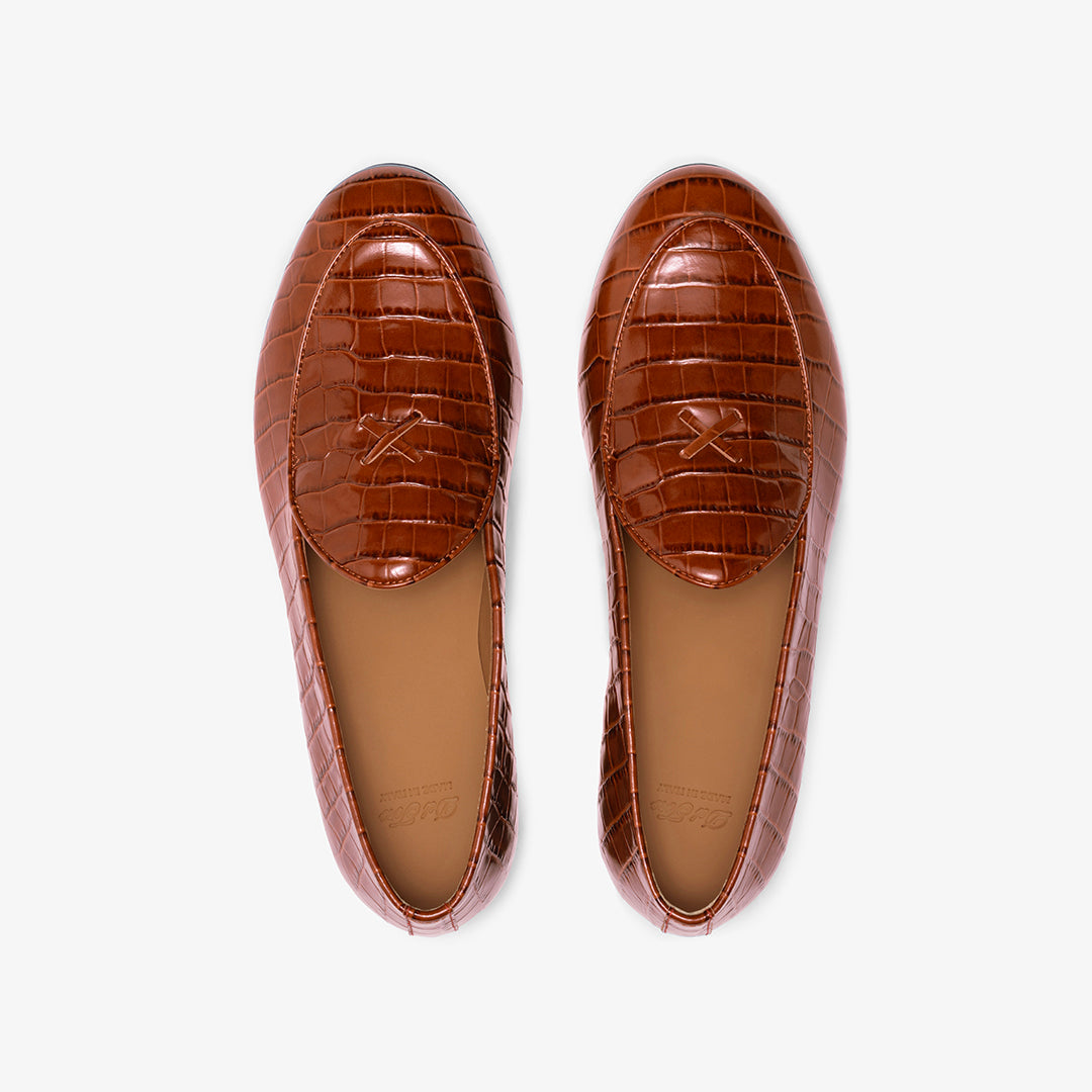Men's Cognac Full Croc Milano Loafer Del Toro Shoes